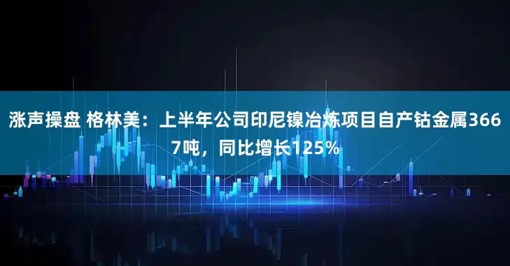 涨声操盘 格林美：上半年公司印尼镍冶炼项目自产钴金属3667吨，同比增长125%